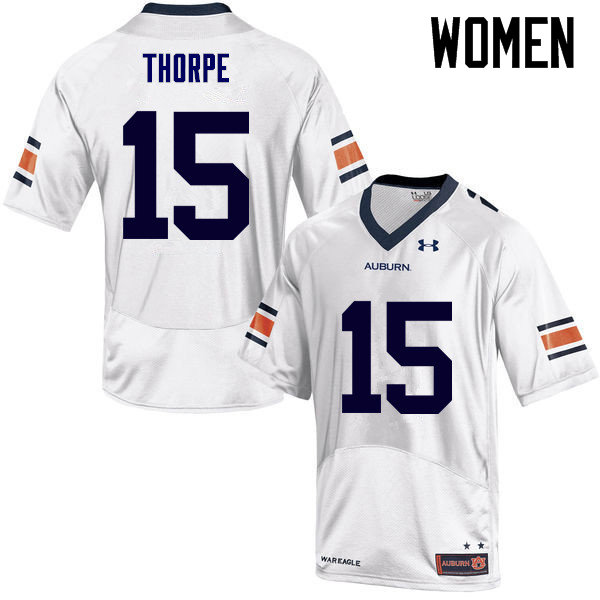 Women Auburn Tigers #15 Neiko Thorpe College Football Jerseys Sale-White - Click Image to Close